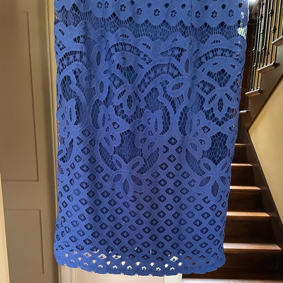 SHARAGANO lace dress. Worn 1x - Picture 4 of 10